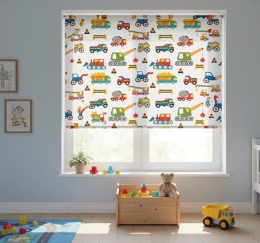 Kinderkamer rolgordijn bouwplezier - TenStickers