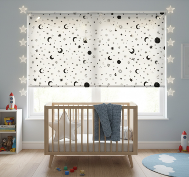 Kinderkamer rolgordijn buitenruimte met sterren - TenStickers