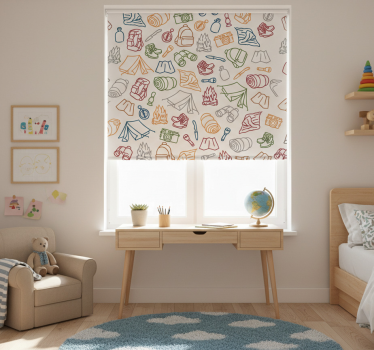 Kinderkamer rolgordijn campingboot houtvuur boten - TenStickers