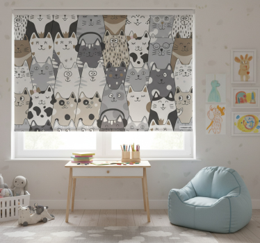 Kinderkamer rolgordijn cartoon katten - TenStickers