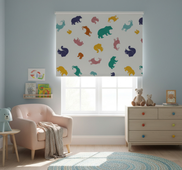 Kinderkamer rolgordijn chamois en beren patroon - TenStickers