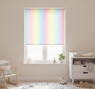 Kinderkamer rolgordijn glitter regenboog pastelkleuren - TenStickers