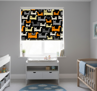 Kinderkamer rolgordijn grijze katten - TenStickers