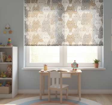 Kinderkamer rolgordijn kattenillustratie - TenStickers