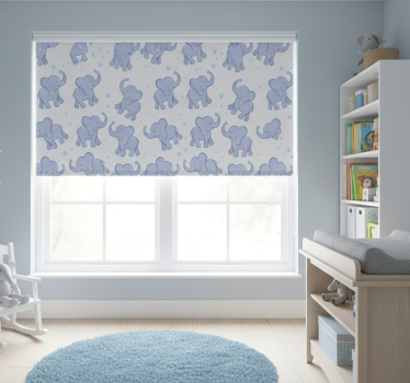Kinderkamer rolgordijn kleine olifant en bellen - TenStickers