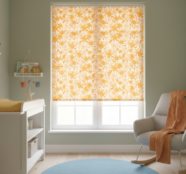 Kinderkamer rolgordijn kleine schattige oranje bloemen - TenStickers