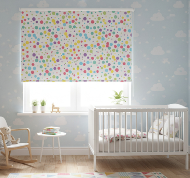 Kinderkamer rolgordijn kleurrijk stippenpatroon - TenStickers