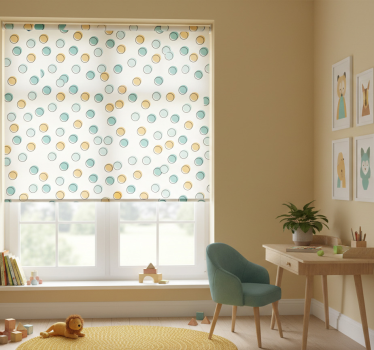 Kinderkamer rolgordijn kleurrijke stippen - TenStickers
