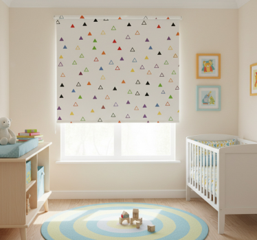 Kinderkamer rolgordijn kleurrijke holle en driehoeken - TenStickers