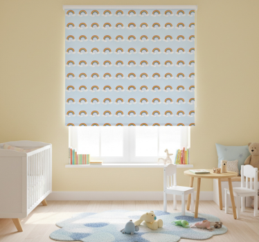 Kinderkamer rolgordijn kleurrijke mooie regenboog en wolken - TenStickers