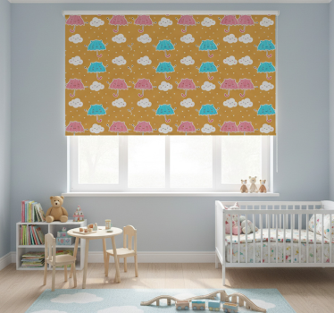 Kinderkamer rolgordijn kleurrijke paraplu display - TenStickers