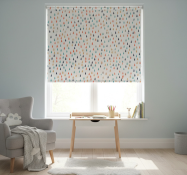 Kinderkamer rolgordijn kleurrijke regen druppels - TenStickers