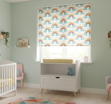 Kinderkamer rolgordijn kleurrijke regenbogen met wolken - TenStickers