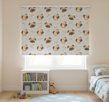 Kinderkamer rolgordijn met britse bulldog puppy's patroon - TenStickers