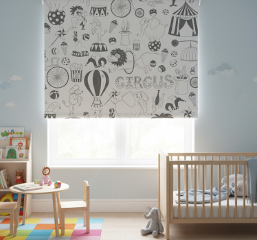 Kinderkamer rolgordijn met circusprint - TenStickers
