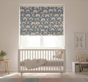 Kinderkamer rolgordijn met lenteboog en bloemenpatroon - TenStickers