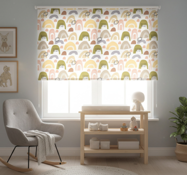 Kinderkamer rolgordijn met scandinavisch regenboogpatroon - TenStickers