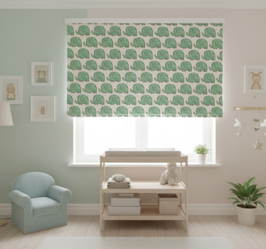 Kinderkamer rolgordijn met schattige olifantenpatroon - TenStickers