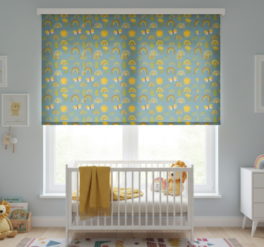 Kinderkamer rolgordijn met slordig dik handgetekend patroon - TenStickers
