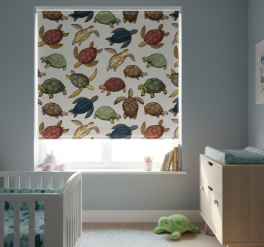 Kinderkamer rolgordijn met verschillende schildpadden - TenStickers