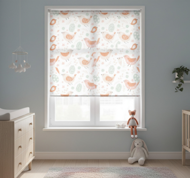 Kinderkamer rolgordijn minimalistische noordse vogels - TenStickers