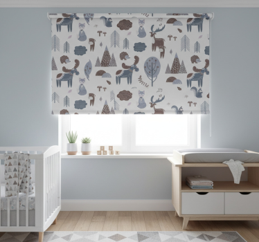 Kinderkamer rolgordijn noordse dieren - TenStickers