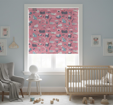 Kinderkamer rolgordijn nordic katten - TenStickers