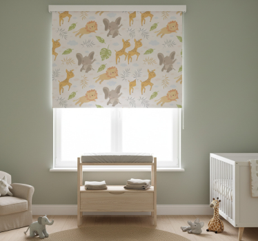 Kinderkamer rolgordijn nordic minimalistische safari - TenStickers