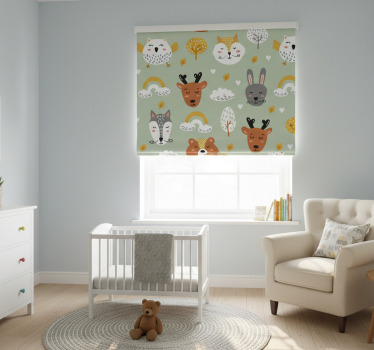 Kinderkamer rolgordijn nordic stijl bergen - TenStickers