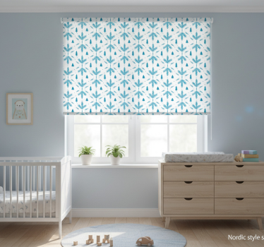 Kinderkamer rolgordijn nordic stijl seizoenen blauw - TenStickers