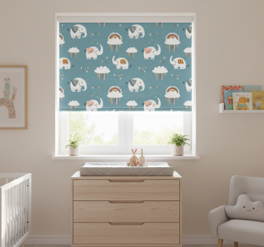 Kinderkamer rolgordijn olifant in de regen - TenStickers