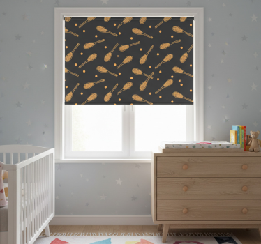 Kinderkamer rolgordijn oranje rackets - TenStickers