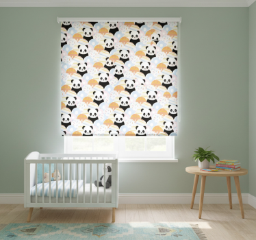Kinderkamer rolgordijn panda patchwork dierenontwerp - TenStickers