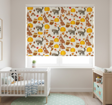 Kinderkamer rolgordijn herfst bosdieren - TenStickers