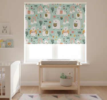 Kinderkamer rolgordijn regenbogen en cactussen - TenStickers