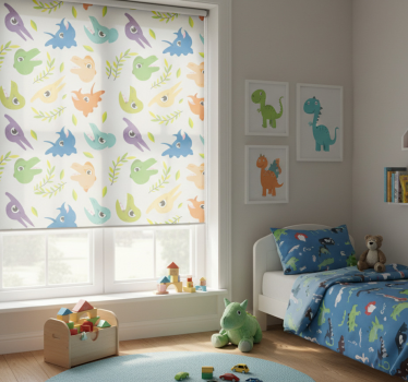 Kinderkamer rolgordijn retro game dinosaurussen - TenStickers