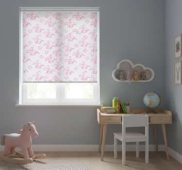 Kinderkamer rolgordijn roze cowboypaard patroon - TenStickers