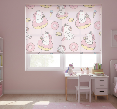 Kinderkamer rolgordijn roze eenhoorn - TenStickers
