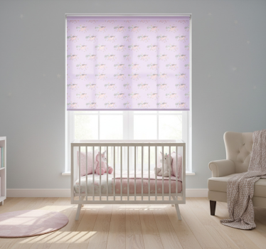 Kinderkamer rolgordijn roze pastel eenhoorn patroon - TenStickers