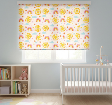 Kinderkamer rolgordijn roze regenboog patroon - TenStickers