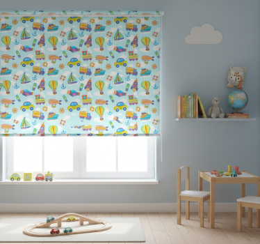 Kinderkamer rolgordijn schattig ontwerp van auto's - TenStickers