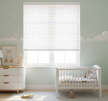 Kinderkamer rolgordijn schattig ruitjespatroon pastel - TenStickers
