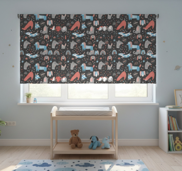 Kinderkamer rolgordijn schattige honden illustratie - TenStickers