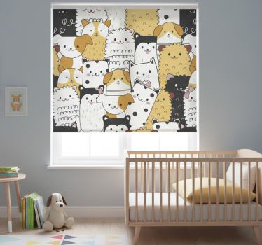 Kinderkamer rolgordijn schattige hondenprint - TenStickers
