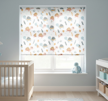 Kinderkamer rolgordijn schattige schildpadgroep - TenStickers