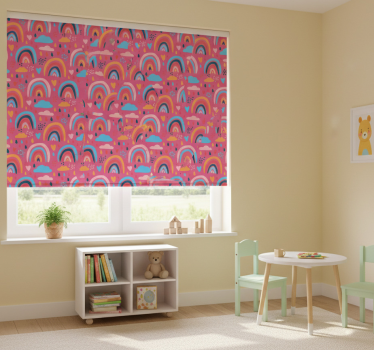 Kinderkamer rolgordijn speelse regenboogpatronen - TenStickers
