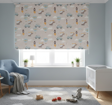 Kinderkamer rolgordijn speelse vervoer - TenStickers