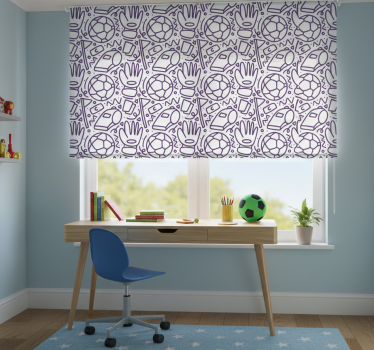 Kinderkamer rolgordijn sport doodle design - TenStickers