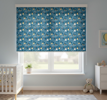 Kinderkamer rolgordijn stadskaart patroon - TenStickers