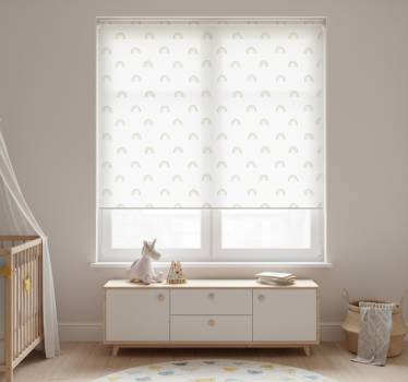 Kinderkamer rolgordijn verspreide pastelregenbogen - TenStickers
